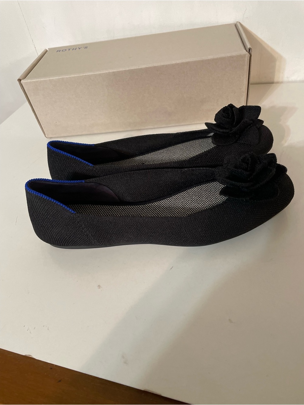 Rothy’s The Petal Square Black Flats - Picture 6 of 12